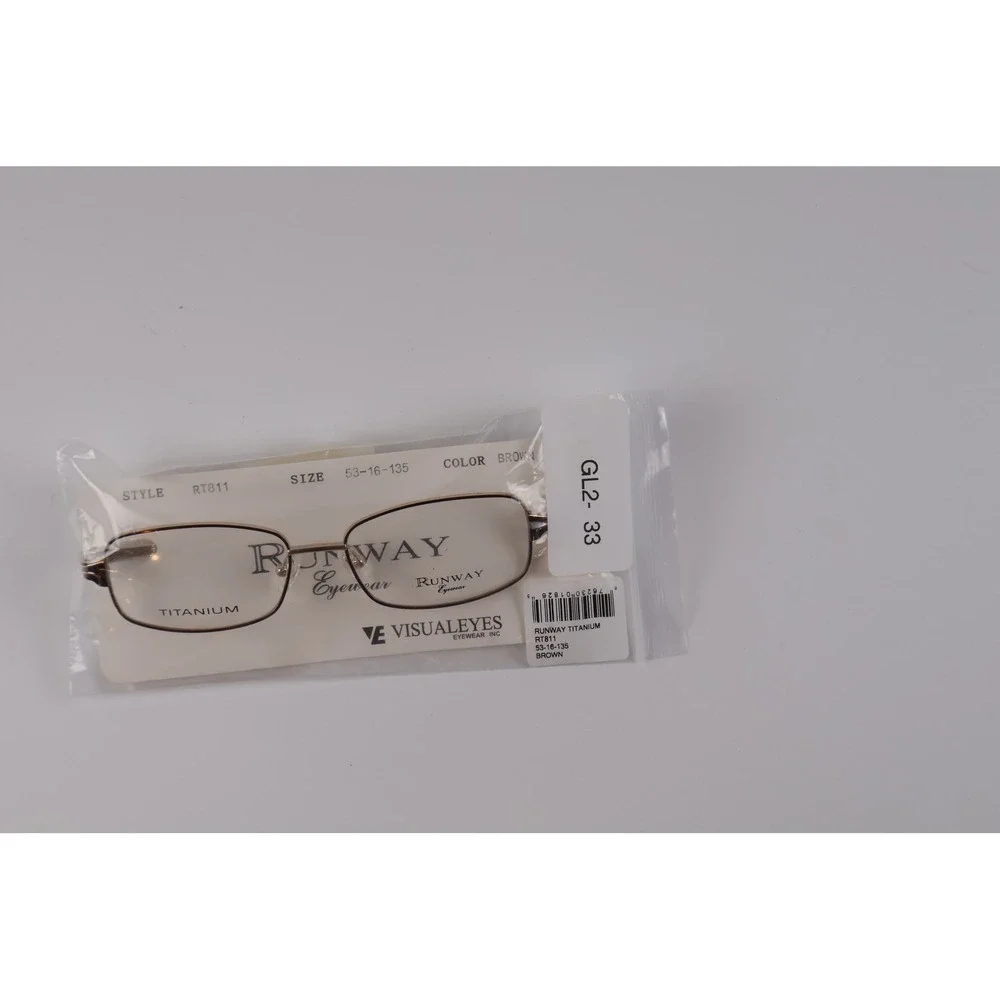 Runway Eyewear Unisex Glasses RT811 Brown Solid 53-16-135 Titanium NWT